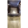 Image 3 : STUDDED BLACK LEATHER CHAIR