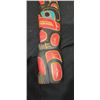 Image 2 : HAND CARVED 'BEAR EAGLE' TOTEM POLE, 24 INCH TALL, 5 INCH WIDE, HAND SIGNED BY R. KRAWCHUK SQUAMISH,