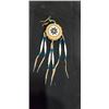 Image 1 : HAND MADE LEATHER BEADED DREAM CATCHER, 10 INCH LONG X 4 INCH WIDE