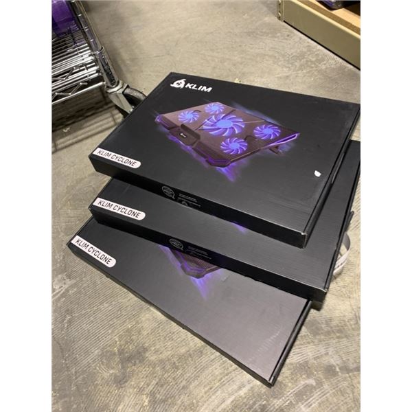 3 NEW KLIM CYCLONE LAPTOP COOLERS