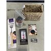 Image 1 : LADIES PARKER 29L SAFETY RAZOR BASKET WITH LAVENDER/LIME SHAVE CREAM, FACEMARK, BACKSCRATCHERS, RAZO