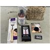 Image 2 : LADIES PARKER 29L SAFETY RAZOR BASKET WITH LAVENDER/LIME SHAVE CREAM, FACEMARK, BACKSCRATCHERS, RAZO
