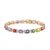 Image 1 : 15.22 ctw Multicolor Sapphire and 1.21 ctw Diamond 14K Yellow Gold Bracelet