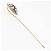 Image 4 : Vintage 14k Gold Round Miniature Hand Painted Portrait w/ Twisted Wire Stick Pin
