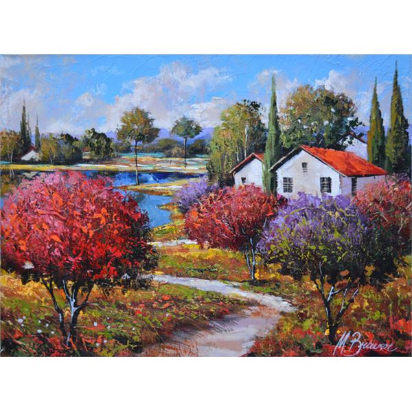 M. BRAVER SERENE VIEW SIGNED ORIGINAL ACRYLIC