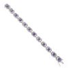 Image 5 : 6.25" Vintage 14k White Gold Round Synthetic Alexandrite Diamond Tennis Bracelet