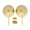 Image 4 : 14k Yellow Gold Large Simple 14mm Polished Puffed Round Bead Ball Stud Earrings