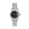 Image 3 : Rolex Ladies Stainless Steel Black Diamond Quickset Datejust Wristwatch 36MM