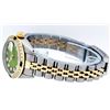 Image 8 : Rolex Ladies Quickset 18K Yellow Gold And Steel Green Vignette Diamond And Emera