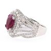 Image 2 : 2.39 ctw BURMESE Ruby and 1.12 ctw Diamond Platinum Ring (GIA CERTIFIED)