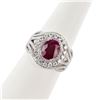 Image 3 : 2.39 ctw BURMESE Ruby and 1.12 ctw Diamond Platinum Ring (GIA CERTIFIED)