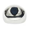 Image 7 : Men's 14K White Gold Oval Cabochon Bezel Set Lindy Star Sapphire Brushed Ring