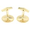 Image 5 : Men's 14k Yellow Gold Dual Finish 20mm Round Concave Swirl Design Cuff Links