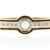 Image 3 : Vintage Victorian Revival 14K Gold Pearl Diamond Enamel Hinged Bangle Bracelet