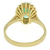 Image 4 : 14k Yellow Gold 1.59 ctw FINE Oval Emerald Solitaire & Round Diamond Halo Ring