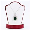 Image 2 : 5.62 ctw Emerald and 0.60 ctw Diamond 18K White Gold Pendant/Necklace