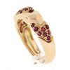 Image 2 : 18K Rose Gold Polished & 0.36 ctw Round Brilliant Pave Set Ruby Section Band Rin