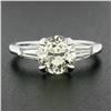 Image 3 : Platinum GIA Light Yellow European & Tapered Baguette Diamond Engagement Ring