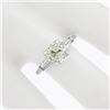Image 4 : Platinum GIA Light Yellow European & Tapered Baguette Diamond Engagement Ring