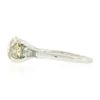 Image 7 : Platinum GIA Light Yellow European & Tapered Baguette Diamond Engagement Ring