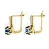 Image 5 : Vintage 14k Two Tone Gold 1.12 ctw Round Sapphire & Diamond Flower Drop Earrings