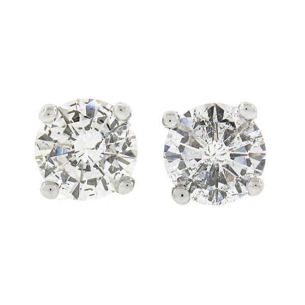 NEW Classic 14k White Gold 0.60 ctw Round Brilliant Diamond Prong Stud Earrings