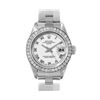 Image 2 : Rolex Ladies Quickset Sapphire Stainless Steel White Roman Dial Diamond Bezel Da
