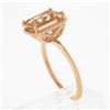 Image 8 : NEW 14k Rose Gold 3.13 ctw Emerald Cut Morganite Solitaire Twisted Wire Work Rin