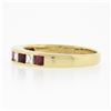 Image 5 : 18K Gold 0.88 ctw Alternating Square Step Cut Ruby & Diamond Channel Set Band Ri