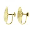 Image 3 : Vintage 14K Yellow Gold Detailed Polished Seashell Shell Screw Back Earrings