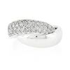 Image 4 : NEW 14k White Gold 0.52 ctw Pave Diamond & Polished Crossover Wide Band Ring