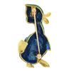 Image 3 : Vintage 18k Gold Multicolor Enamel Detailed Textured Ruby Eye Duck Pin Brooch