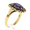 Image 9 : Antique Victorian 14K Gold Oval Amethyst Solitaire w/ Heart Open Work Halo Ring