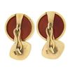 Image 4 : Antique Mens 14k Gold Round Bezel Carved Intaglio Carnelian & Gold Cuff Links