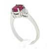 Image 9 : Vintage 18K White Gold GIA NO HEAT Pink Sapphire & Heart Diamond Accents Ring