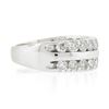 Image 5 : 14k White Gold 1.20 ctw Dual Row Round Diamond w/ Polished Center Wide Band Ring