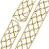 Image 6 : 14K Gold Long Faceted Gold Open Weave Pattern "Scarf" 39" Long Wrap Necklace