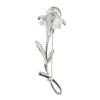 Image 3 : 14k White Gold 10.5mm Tahitian Pearl & Pave Diamond Detailed Flower Brooch Pin