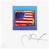 Image 2 : Flag with Heart on Blue by Peter Max