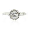 Image 4 : Antique Art Deco French Platinum Illusion Set Diamond Solitaire Engagement Ring