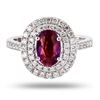 Image 1 : 1.24 ctw UNHEATED Ruby and 0.52 ctw Diamond 18K White Gold Ring (GIA CERTIFIED)