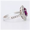 Image 3 : 1.24 ctw UNHEATED Ruby and 0.52 ctw Diamond 18K White Gold Ring (GIA CERTIFIED)