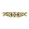 Image 3 : Vintage Retro 14K Yellow Gold Diamond Opal Open Butterfly Flower Bangle Bracelet