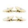 Image 4 : Antique 14k Gold White Mother of Pearl w/ 3mm Seed Pearl Center Oval Cufflinks