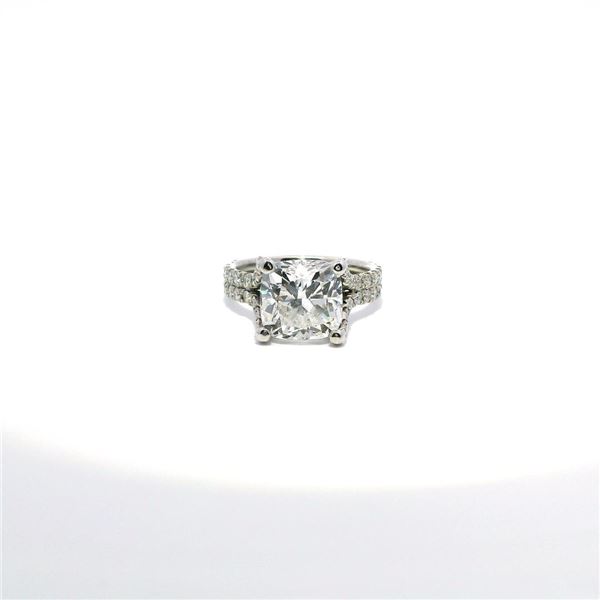 5.02 ct. EGL USA Diamond Wedding Engagement Ring - 14KT White Gold