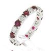Image 1 : 18k White Gold 2.10 ctw Round Ruby Diamond Alternating Eternity Wedding Band Rin