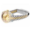 Image 4 : Rolex Ladies Two Tone Champagne Index Pyramid Diamond Bezel Jubilee Band With Ro