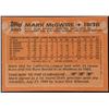 Image 2 : 1988 TOPPS MARK McGWIRE ROOKIE CARD