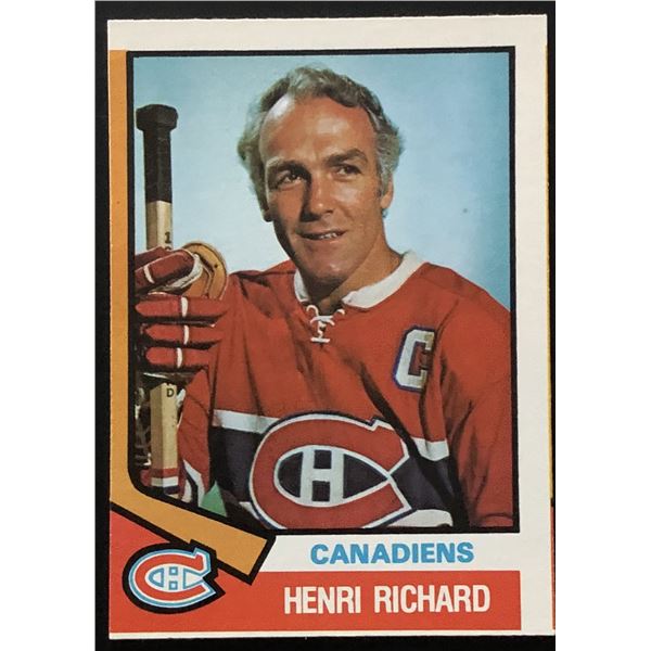 1974-75 O-PEE-CHEE HENRI RICHARD (HOF)