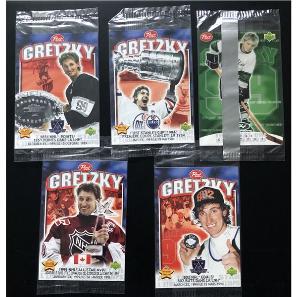 1999 UPPER DECK POST CEREAL WAYNE GRETZKY - 5 SEALED CARDS